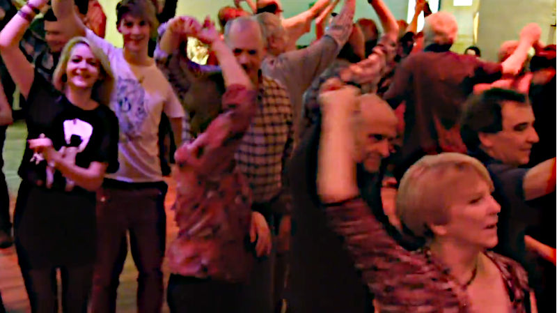 typical ceilidh dancers